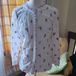 Talbots button front blouse L